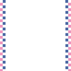 Left and right frame made of pink and blue squares can be used for border template design, poster border.