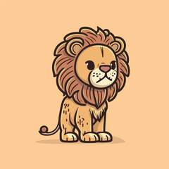 Cute baby lion cartoon vector illustration