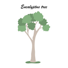 One Eucalyptus tree icon, flat style vector