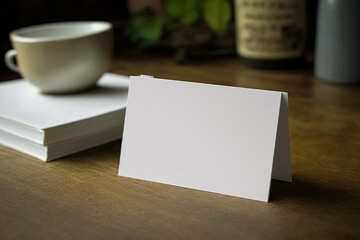 White empty business card mockup blank for your business card design. Generative AI