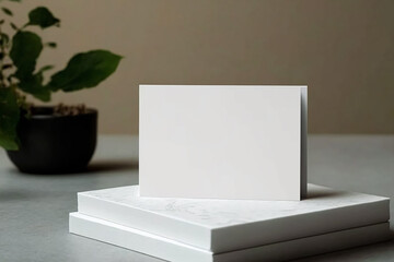 White empty business card mockup blank for your business card design. Generative AI