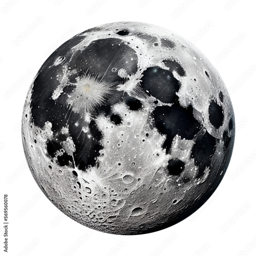 Canvas Prints full moon isolated on transparent background cutout
