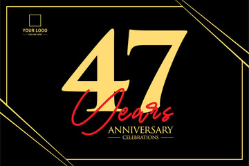 47th anniversary celebration logo design concept. Logo Vector Templates