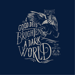 Denim eagle animal typography, tee shirt graphics, vectors