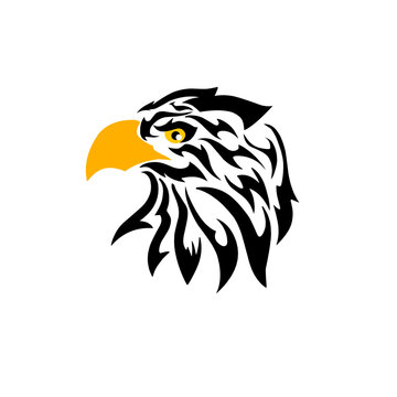 tribal eagle head logo design