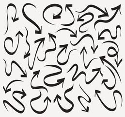 Set of Arrows Doodle Design Element.Set of arrows  on white background