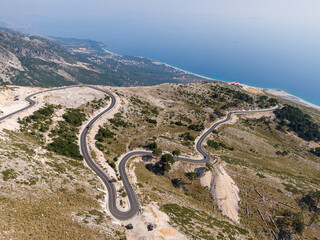 Above Serpentine road in Albania 