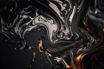 gold and dark liquid background