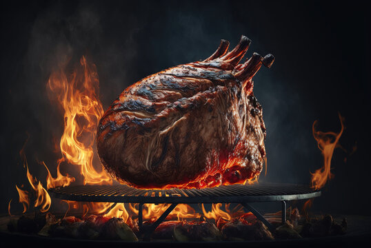 Polycyclic aromatic hydrocarbons are produced by over-burning meat on a barbecue.  Ai generated