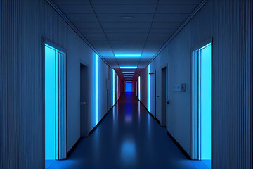 Hospital corridor,digital illustration generative AI.