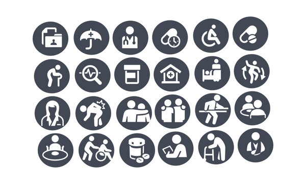 Hospice and Palliative Healthcare Icons vector design