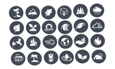 Symbols of Nature Icons vector design