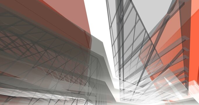 Abstract architectural 3d rendering