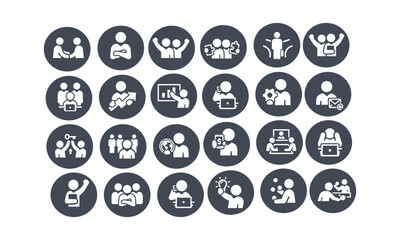Working Office and Business People icons  vector design 