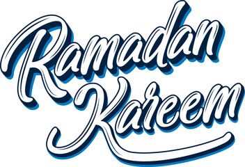 Ramadan Kareem Sign.Vector typographic illustration of handwritten Ramadan Kareem