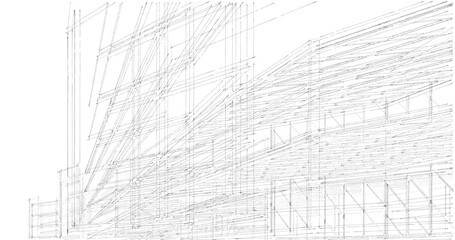 Abstract modern architecture digital 3d rendering