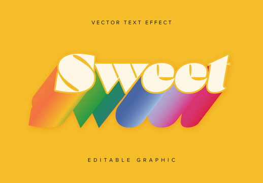 Colourful 3d Text Effect Mockup