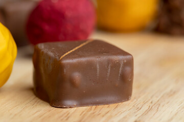 Different chocolates without packaging