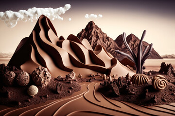 Chocolate World - Illustration created with generative ai technology
