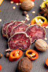cooking snacks with salami