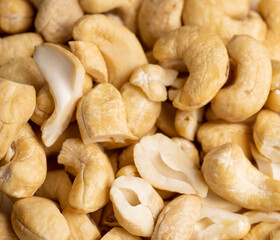 fresh cashew nuts on the table