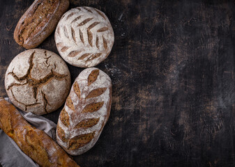 Fresh homemade bread with a crispy crust