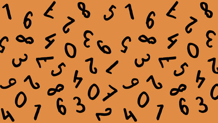 template with the image of keyboard symbols. a set of numbers. Surface template. yellow orang background. Banner for insertion into site.