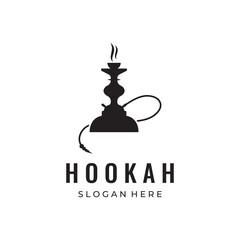 Isolated vintage hookah, shisha or waterpipe Logo design for club, bar, cafe and shop.