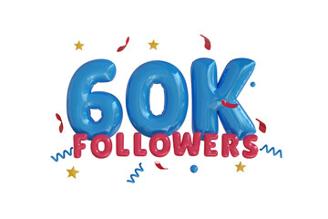 60K Follower 3D Illustration