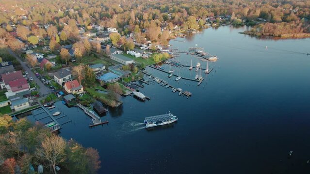 Filming by a quadcopter above Yaht Club