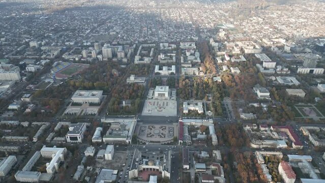 Bishkek city from a bird's eye view. High-quality 4k drone footage