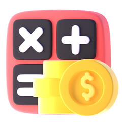 Obraz premium money calculator business 3d icon front view