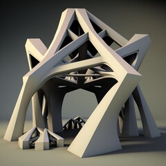 bridge structure, stability architecture design and construction special iron stone water gate patterned Generative AI