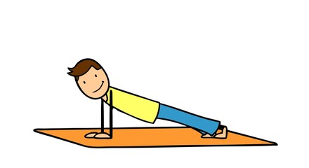 Fototapeta premium Man in plank position doing yoga