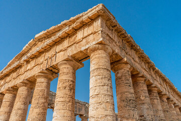 Old greek temple at Segesta, Sicily, Italy.