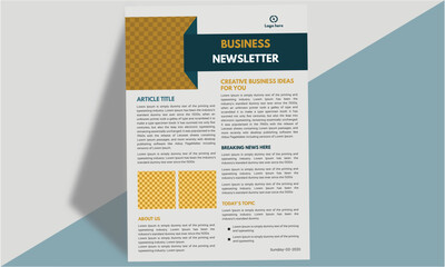 Editable A4 business newsletter template, elements for printing and promoting business 