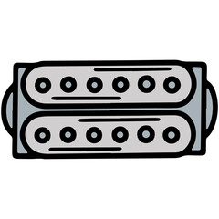 Guitar Pickup Humbucker for musicians, hand drawn doodle icon
