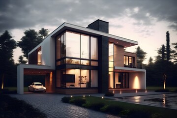 Modern Exterior created using AI Generative Technology