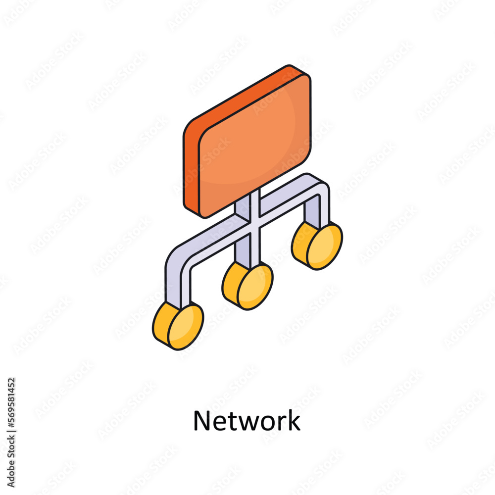 Poster network vector isometric filled outline icon for your digital or print projects.