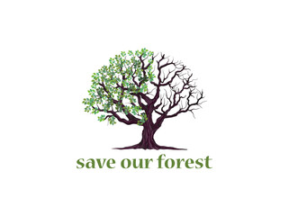 save our forest illustration image