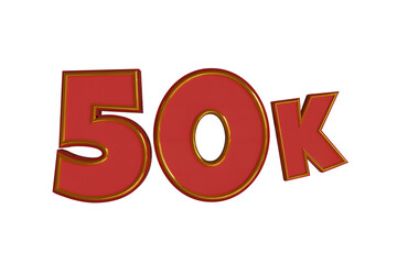 50K Follower 3D illustration