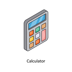 Calculator Vector Isometric Filled Outline icon for your digital or print projects.