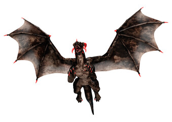 3D Rendering Fairy Tale Dragon on White