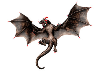 3D Rendering Fairy Tale Dragon on White