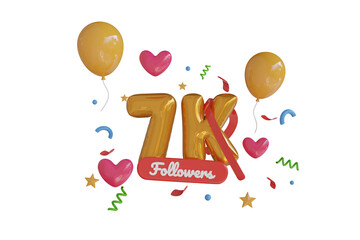 Obraz premium 7K Follower Gold 3D Illustration