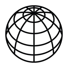 Isometric globe or world line art vector icon for business apps and websites