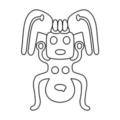 Alien - paraphrase of the geoglyph of the humanoid from Nazca on transparent background