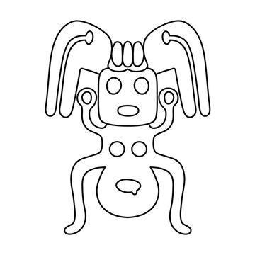 Alien - paraphrase of the geoglyph of the humanoid from Nazca on transparent background