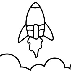 rocket and cloud icon