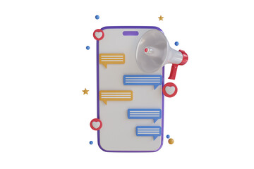 Online Marketing Message 3D Illustration